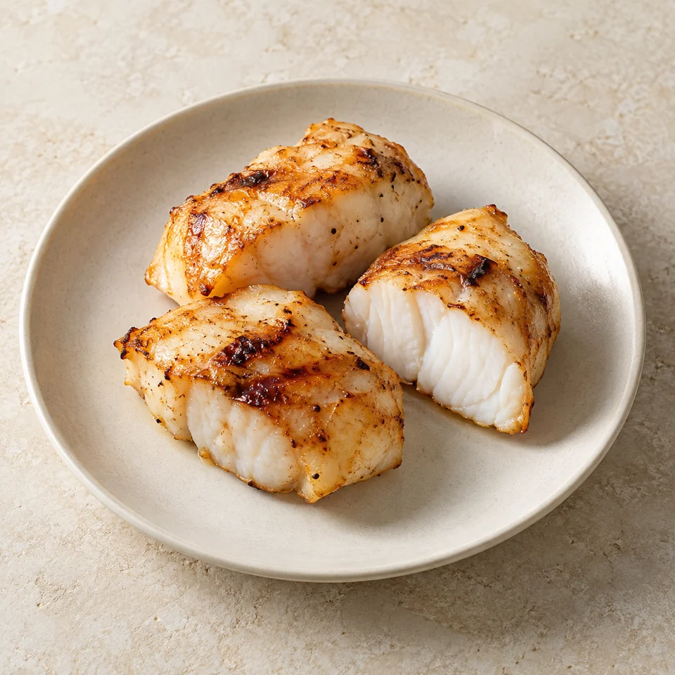Monkfish, flesh only, grilled — ai-generated illustration