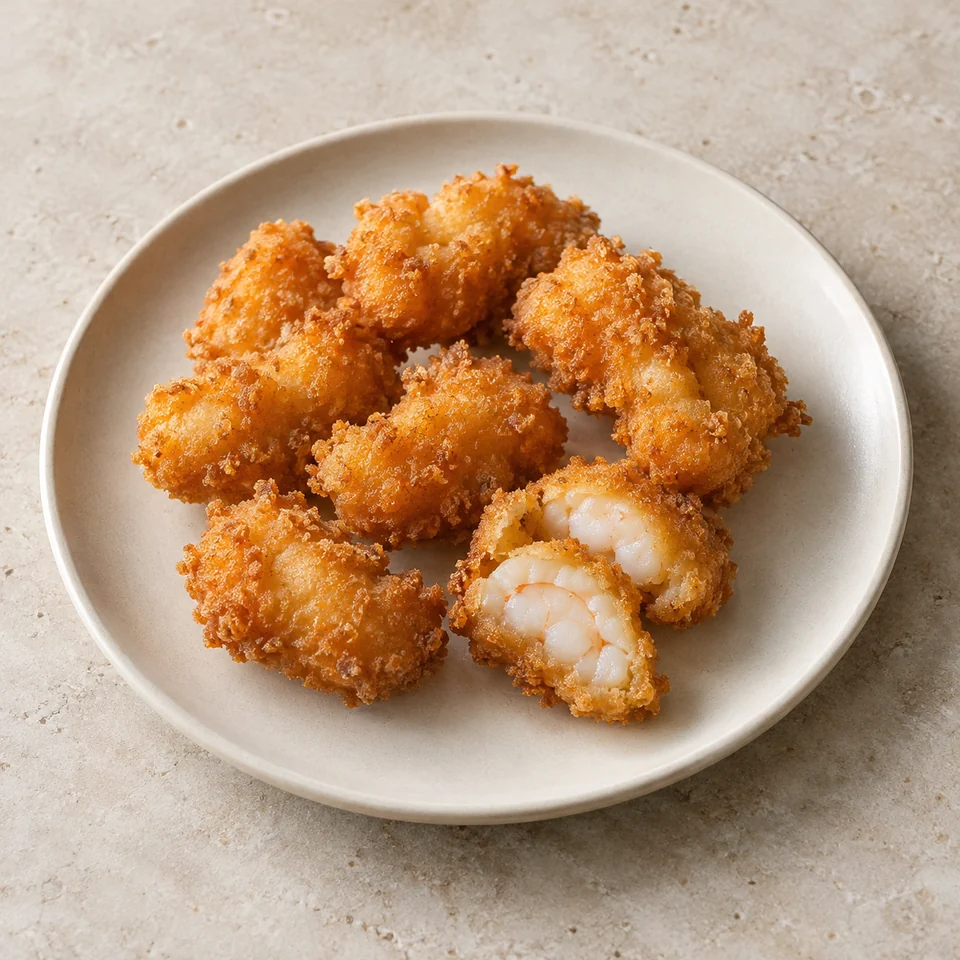 Scampi, coated in breadcrumbs, fried in sunflower oil — ai-generated illustration