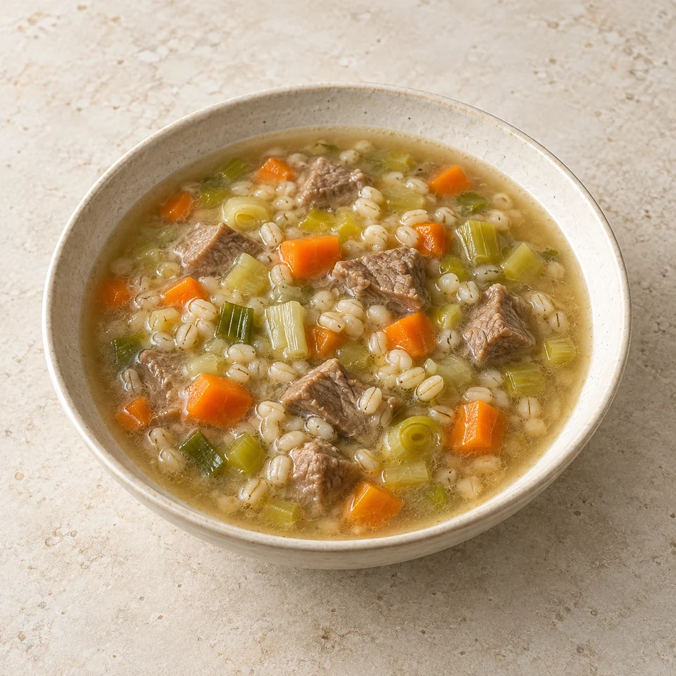 Scotch broth, homemade — ai-generated illustration
