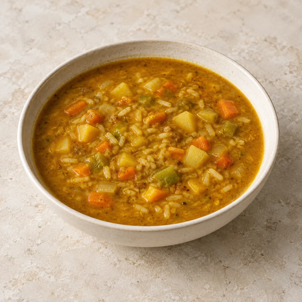 Soup, mulligatawny, homemade — ai-generated illustration