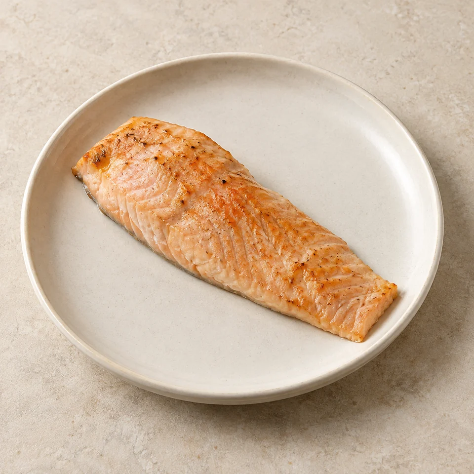 Trout, rainbow, flesh only, baked — ai-generated illustration