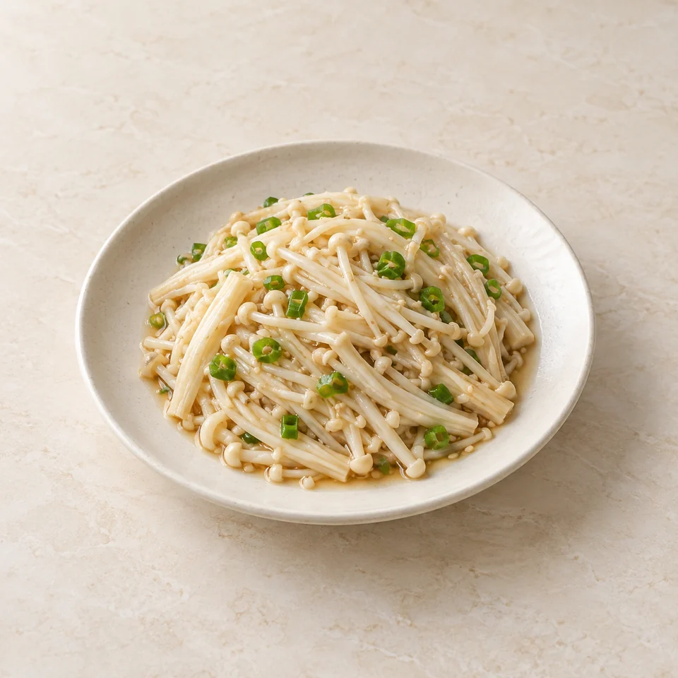 Cold Tossed Enoki Mushrooms — ai-generated illustration