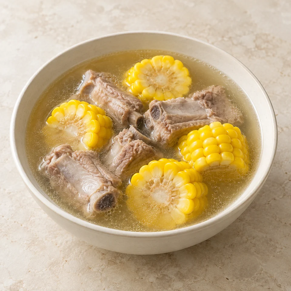 Corn and Pork Rib Soup — ai-generated illustration