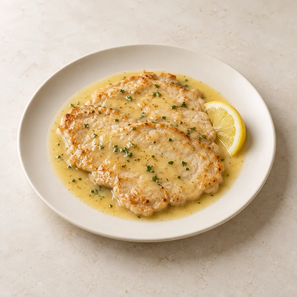Lemon turkey scaloppine — ai-generated illustration