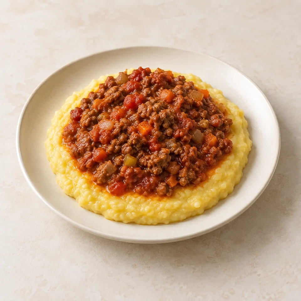 Polenta with ragù — ai-generated illustration