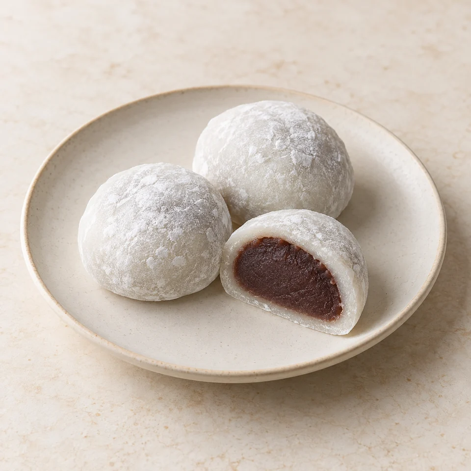 Daifuku with smooth bean paste — ai-generated illustration