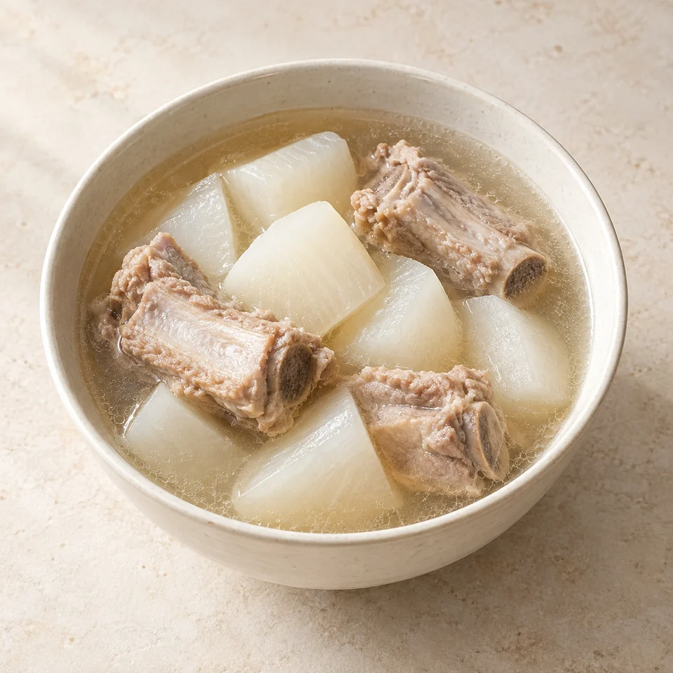 Daikon Radish and Pork Rib Soup — ai-generated illustration
