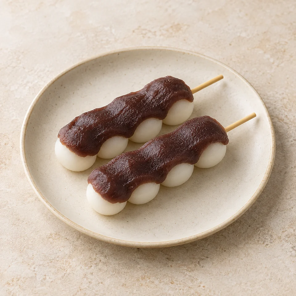Dango with bean paste — ai-generated illustration
