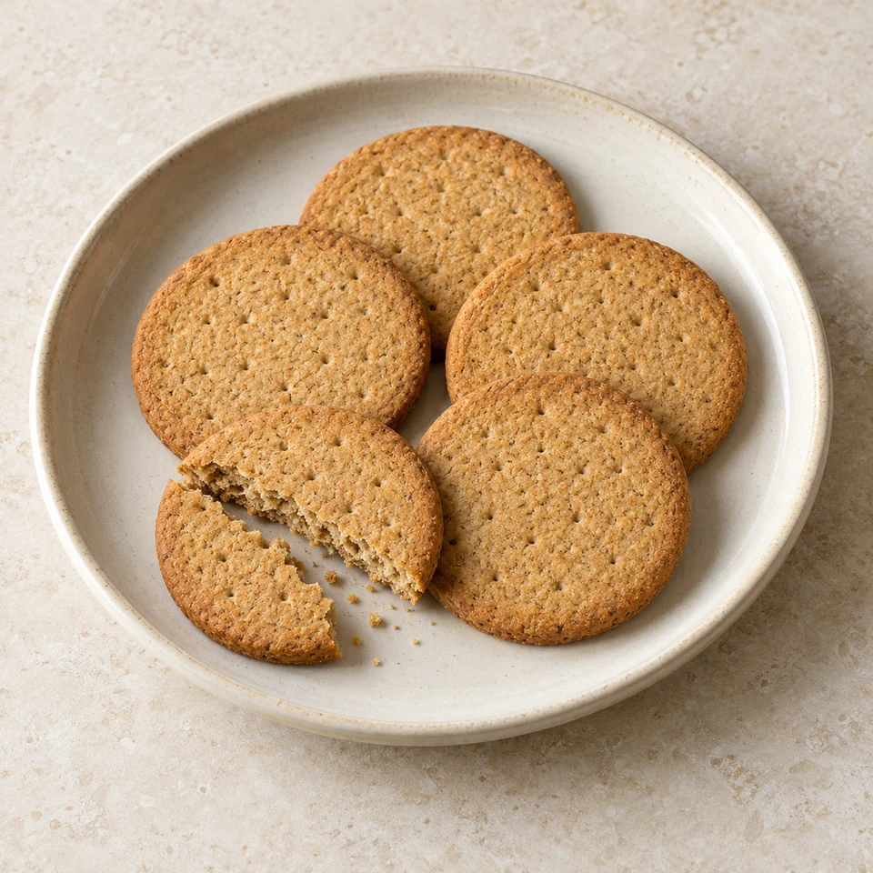 Biscuits, digestive, plain — ai-generated illustration
