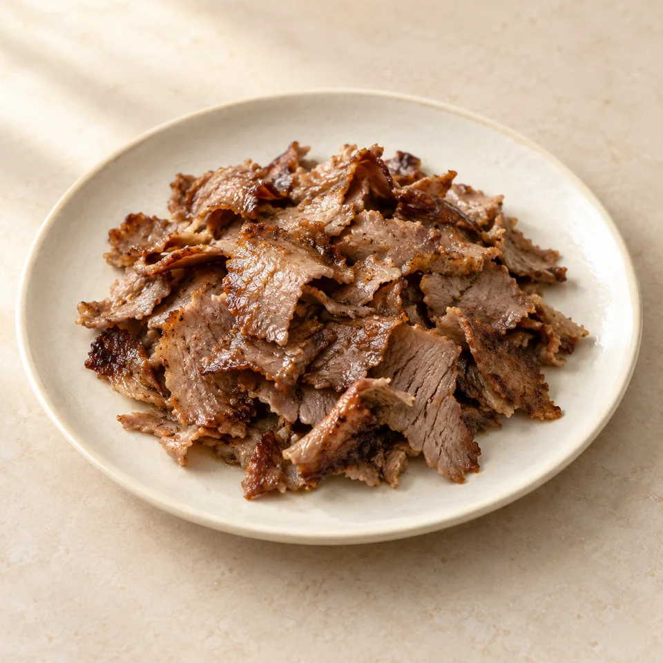 Doner kebabs, meat only — ai-generated illustration