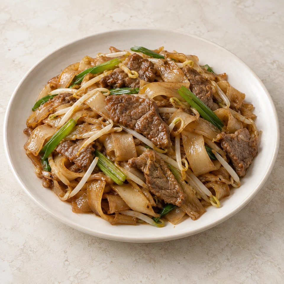 Dry-Fried Beef Chow Fun — ai-generated illustration