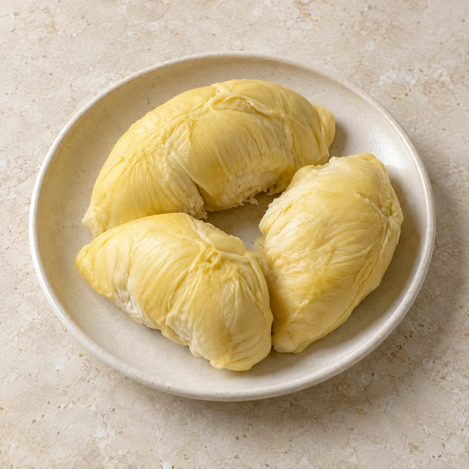 Durian, flesh only — ai-generated illustration