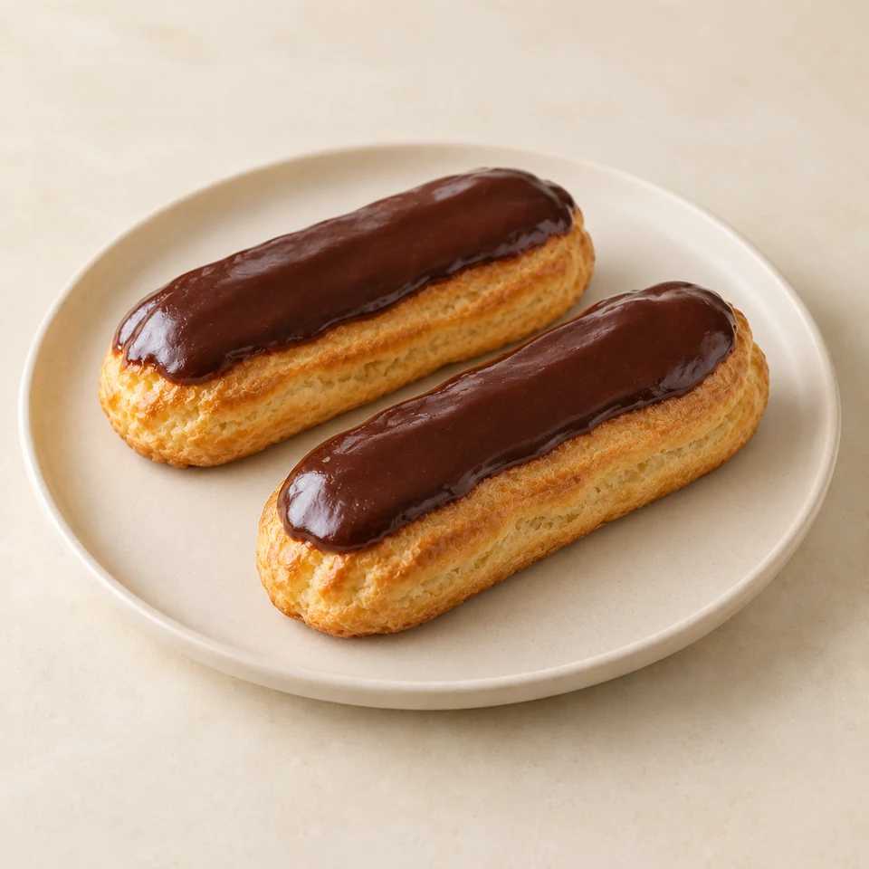 Pastries, chocolate eclairs, fresh, homemade — ai-generated illustration