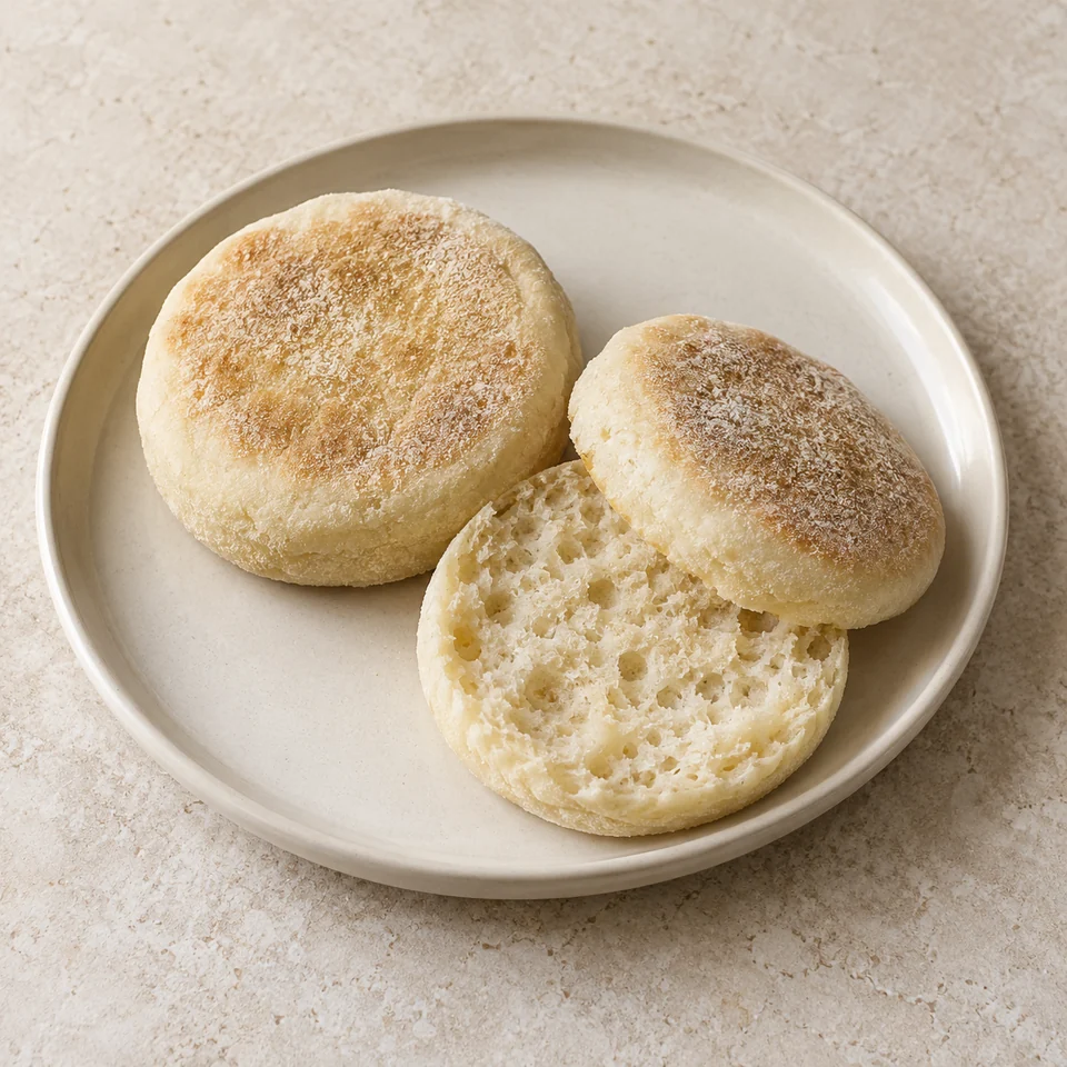 Muffins, English style, white — ai-generated illustration