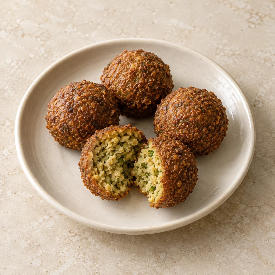 Falafel, fried in rapeseed oil, homemade — ai-generated illustration