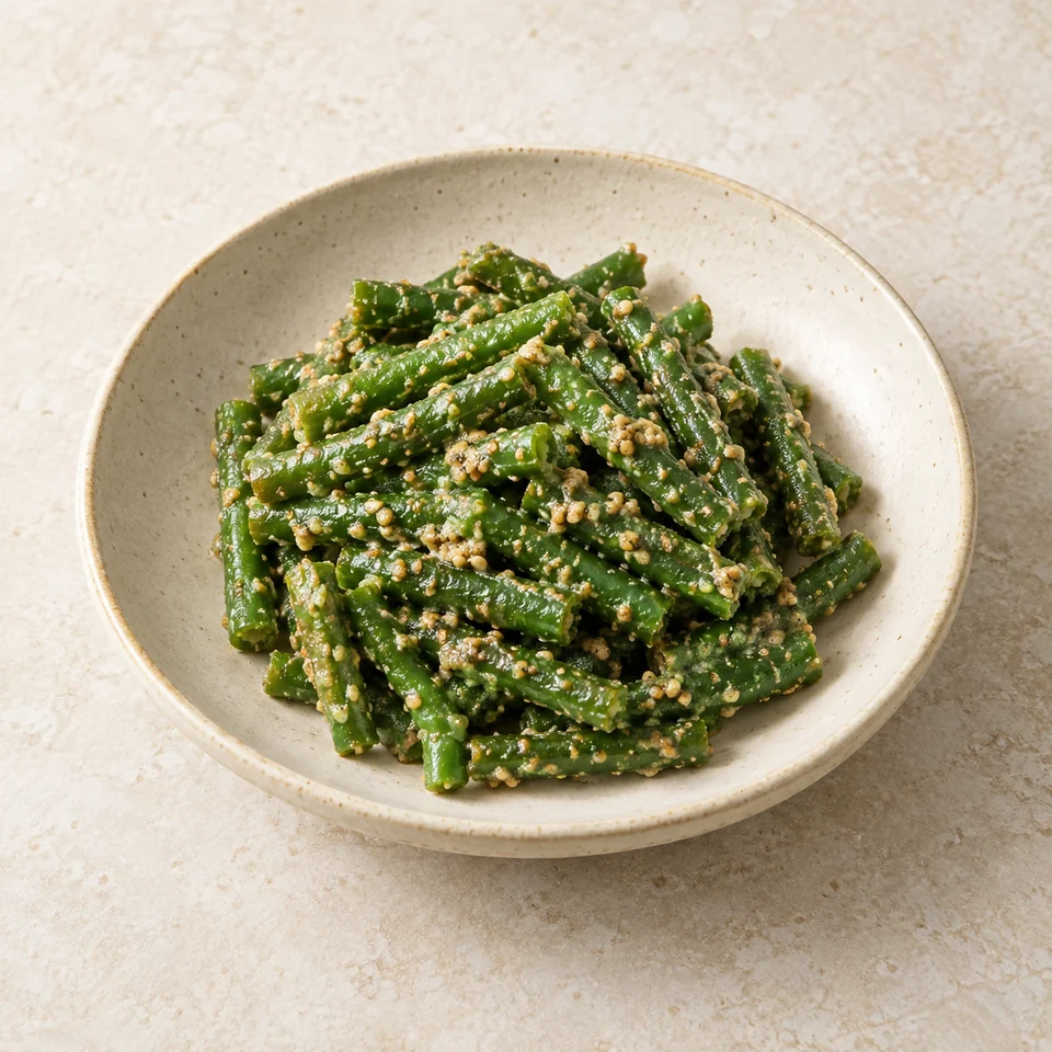 Green beans with sesame dressing — ai-generated illustration