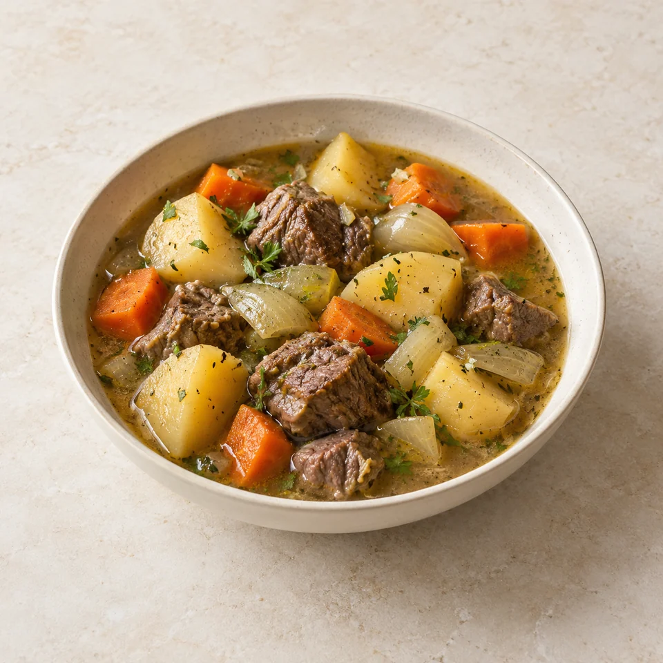 Stew, Irish, homemade — ai-generated illustration