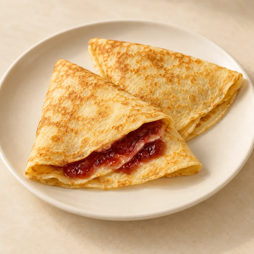 Homemade jam-filled crêpe — ai-generated illustration