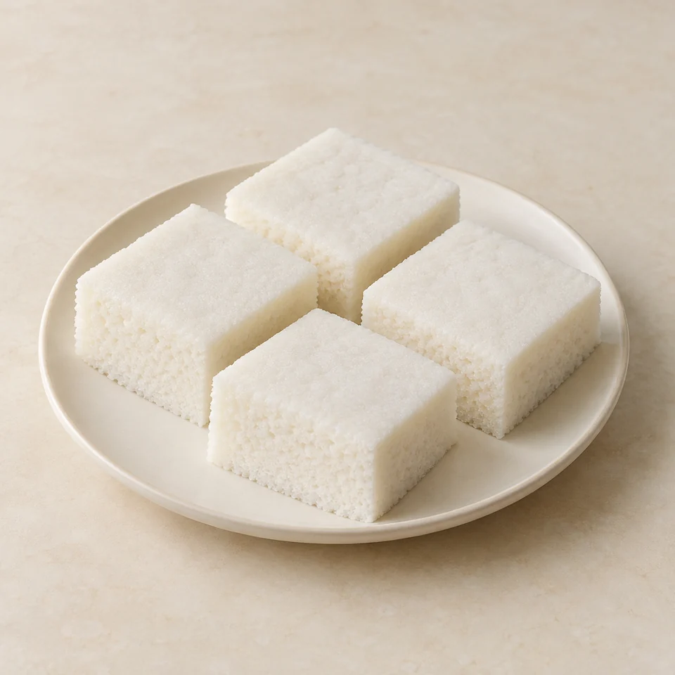 Baekseolgi white rice cake — ai-generated illustration