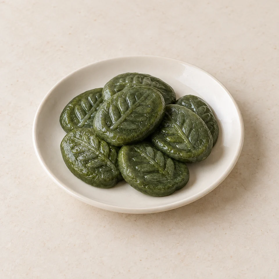 Mugwort jeolpyeon rice cake — ai-generated illustration