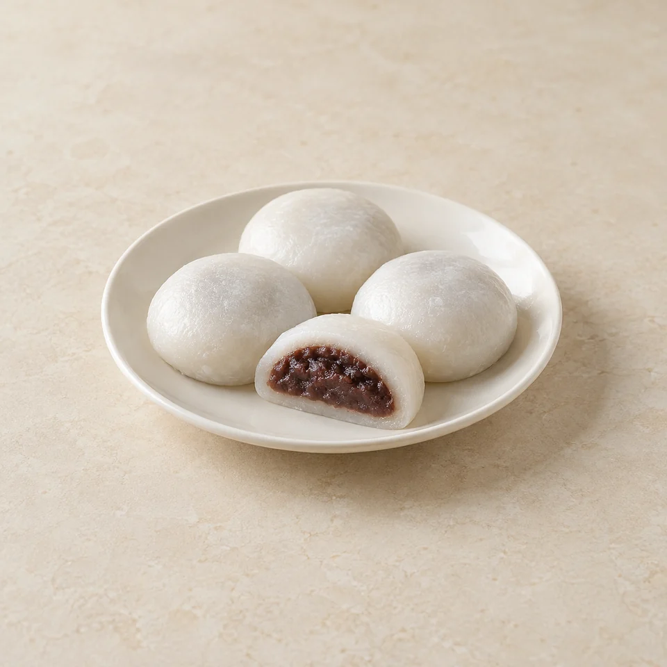 Red bean chapssaltteok rice cake — ai-generated illustration