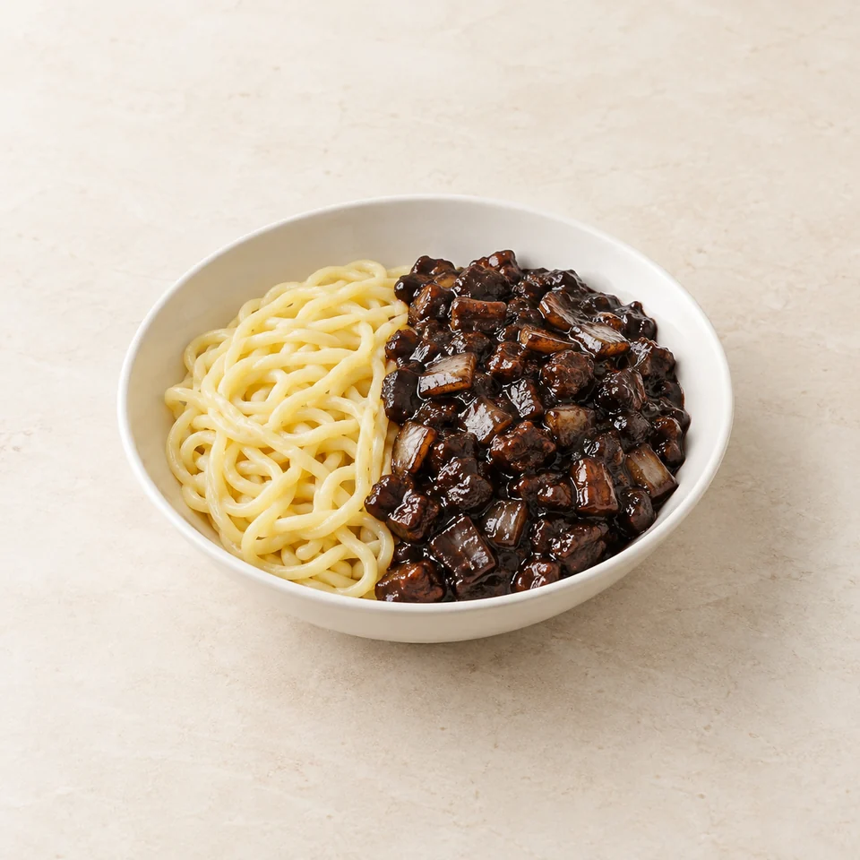 Gan-jajang stir-fried black bean noodles — ai-generated illustration