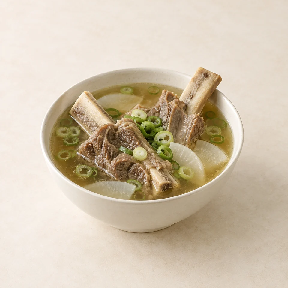 Galbitang beef rib soup — ai-generated illustration