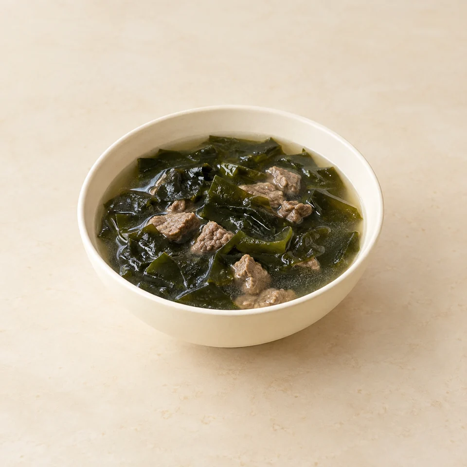 Beef miyeokguk seaweed soup — ai-generated illustration