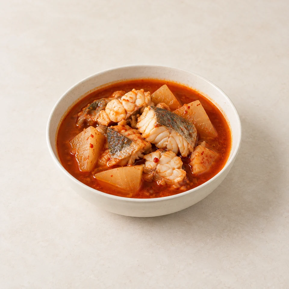 Spicy cod stew — ai-generated illustration