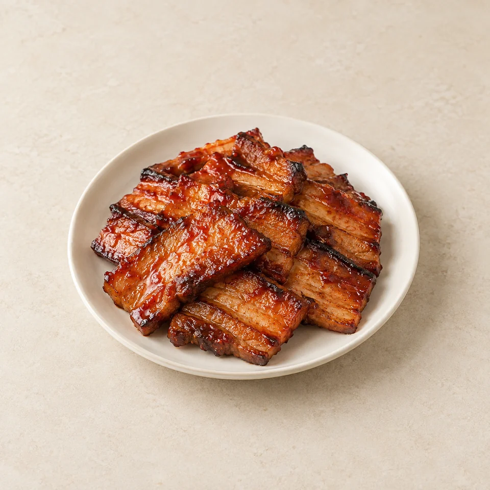 Gochujang grilled pork belly — ai-generated illustration