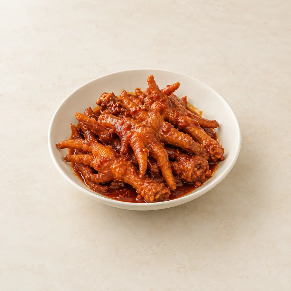 Spicy stir-fried chicken feet — ai-generated illustration