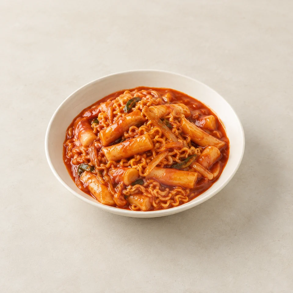 Rabokki rice cakes and ramen — ai-generated illustration