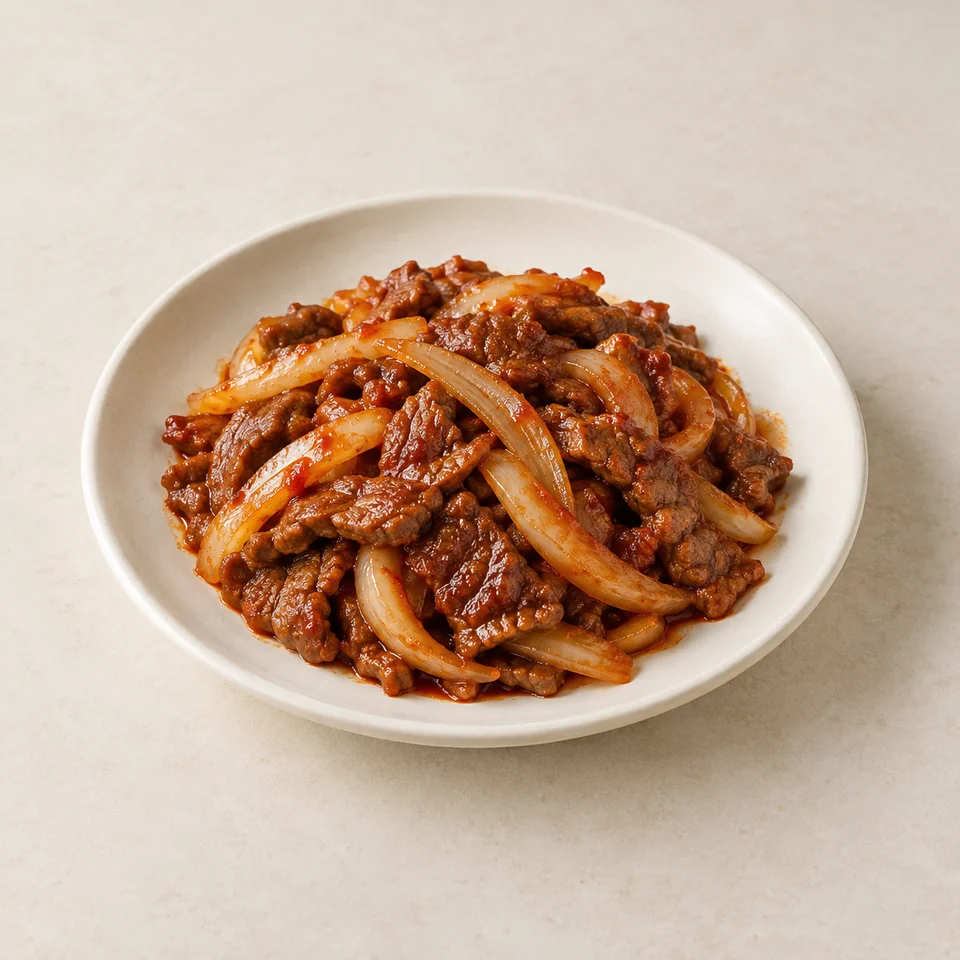 Gochujang stir-fried beef — ai-generated illustration