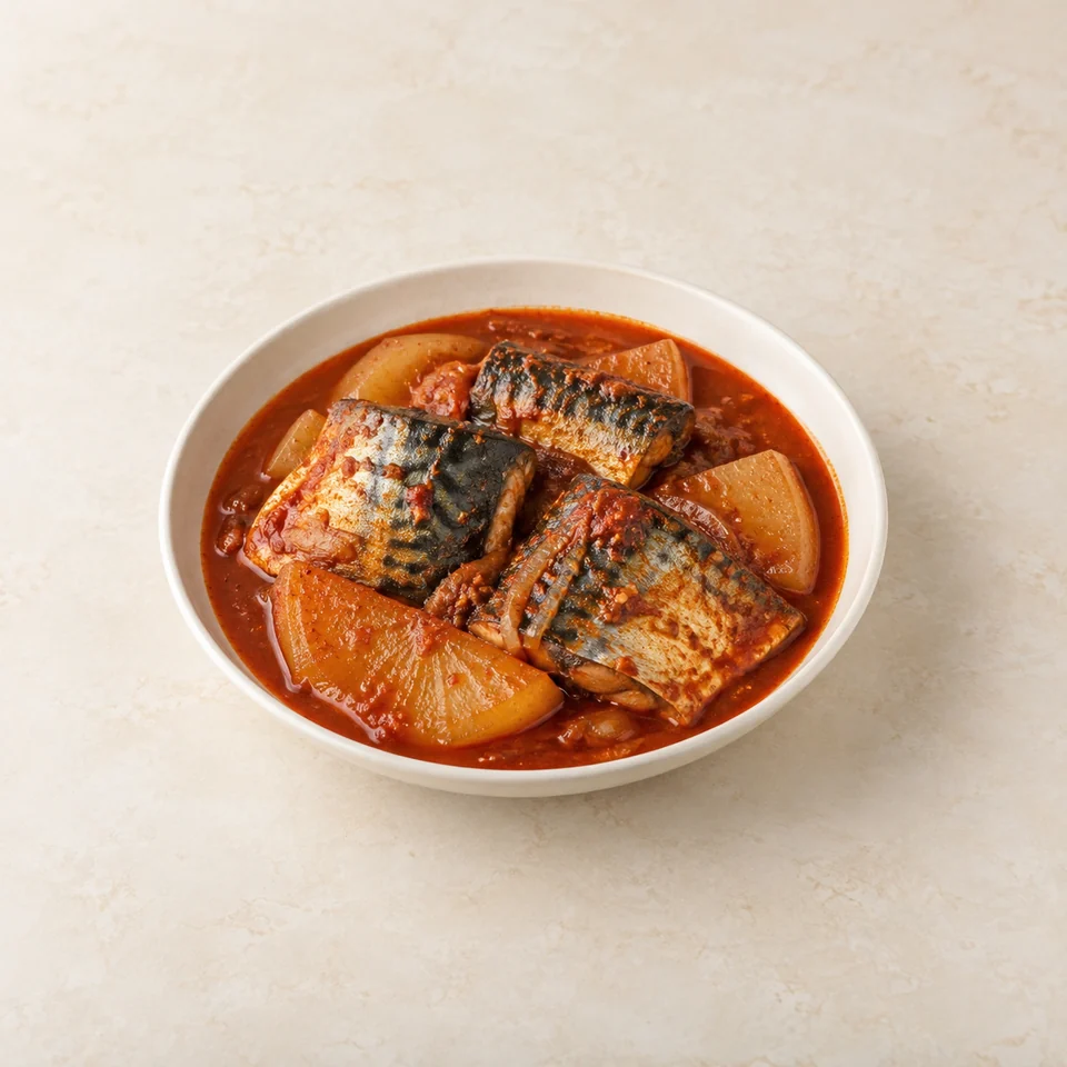 Braised mackerel — ai-generated illustration