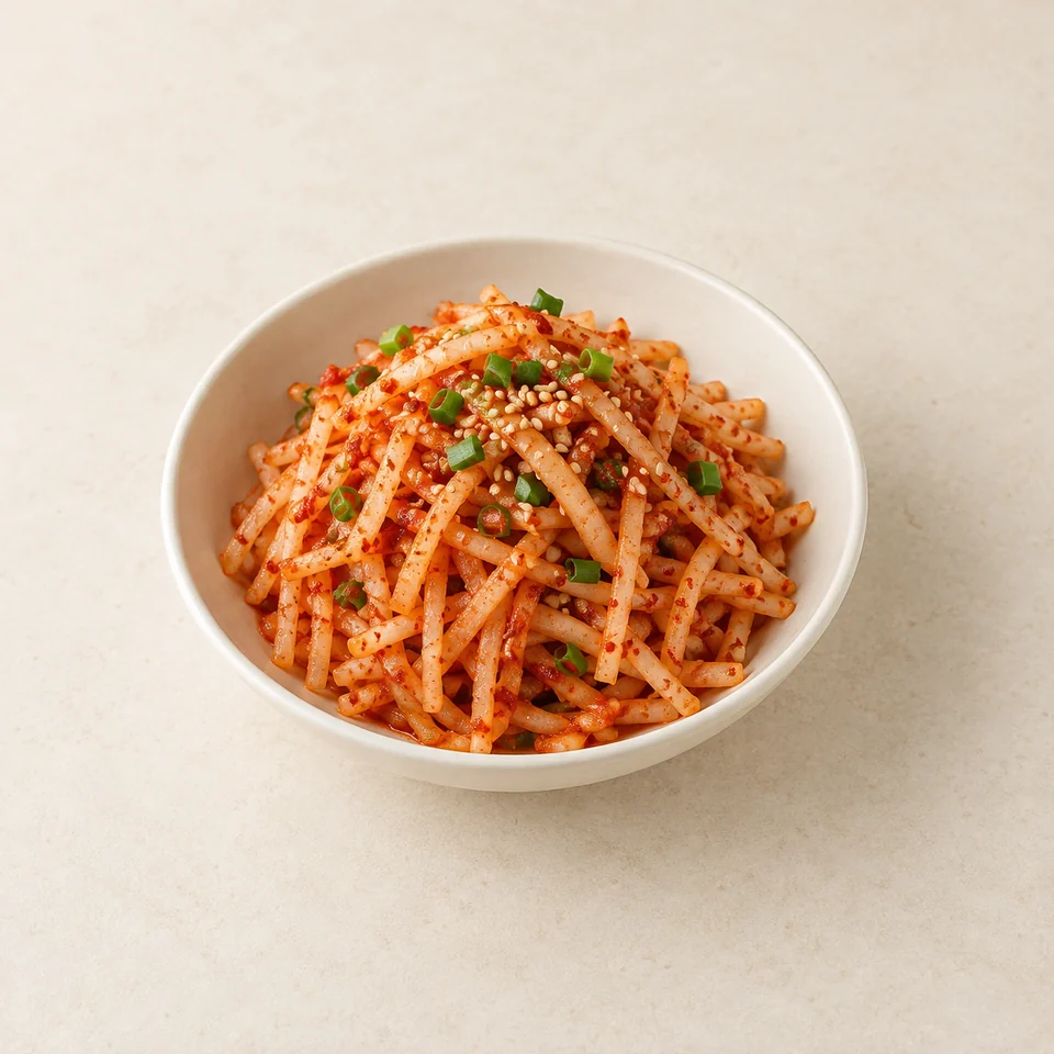 Spicy shredded radish salad — ai-generated illustration