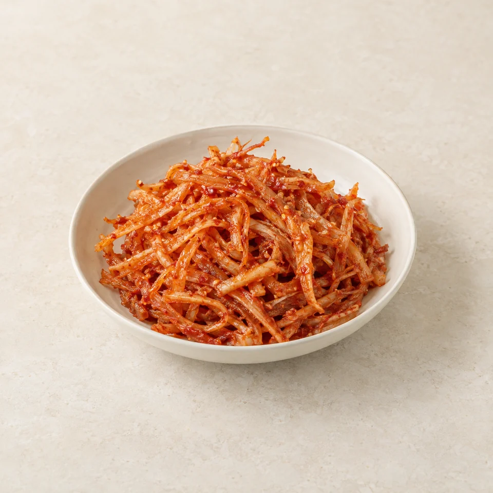 Seasoned shredded dried squid — ai-generated illustration