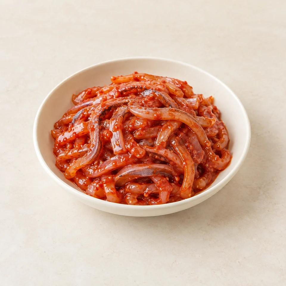Seasoned fermented squid — ai-generated illustration