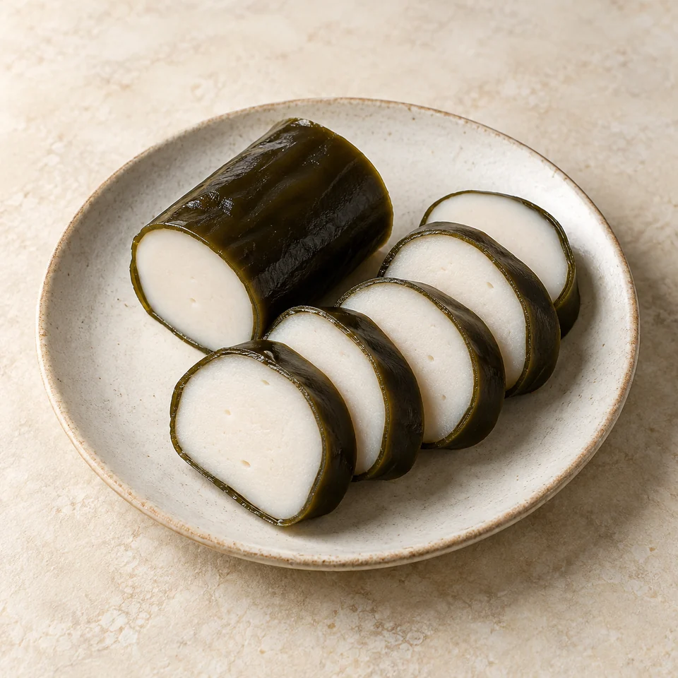 Kombu-wrapped kamaboko — ai-generated illustration