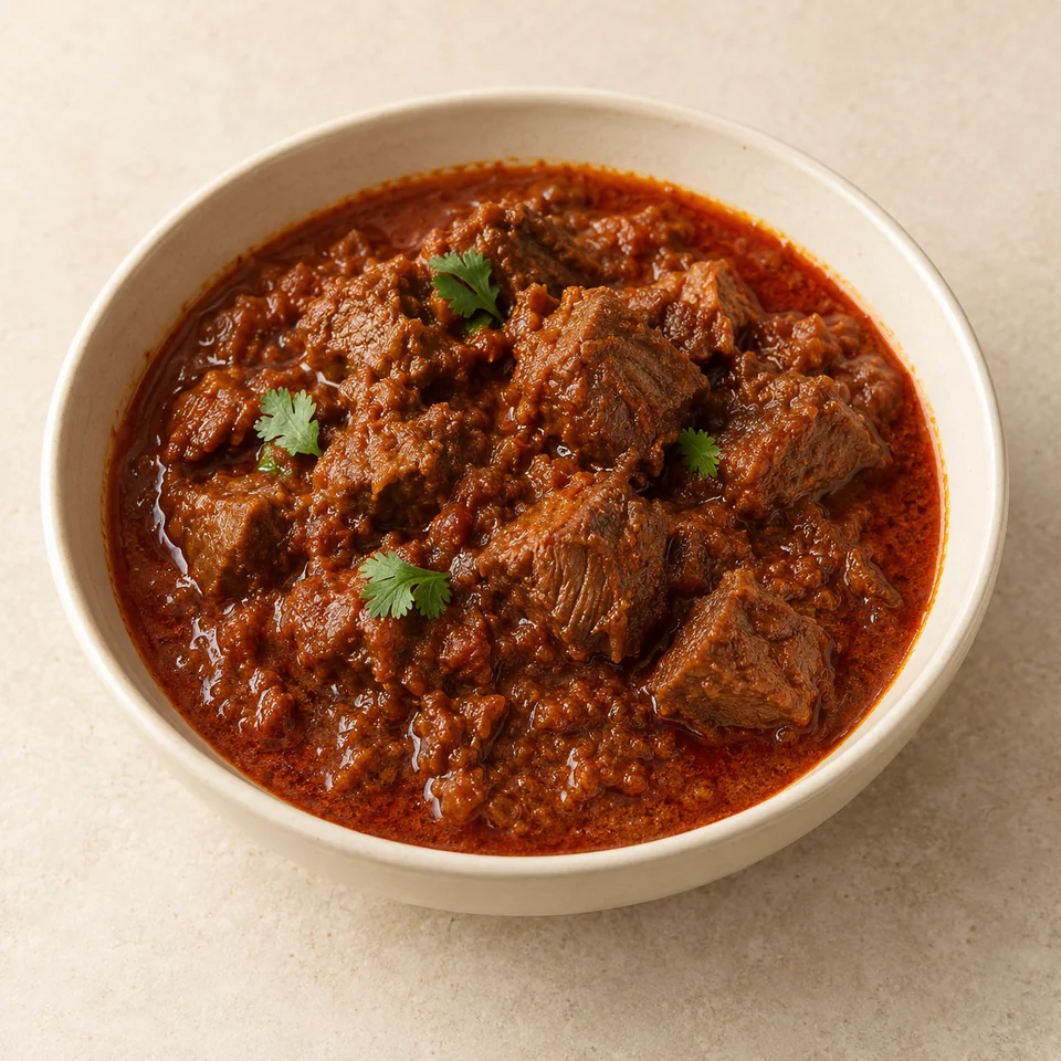 Curry, lamb rogan josh, homemade — ai-generated illustration