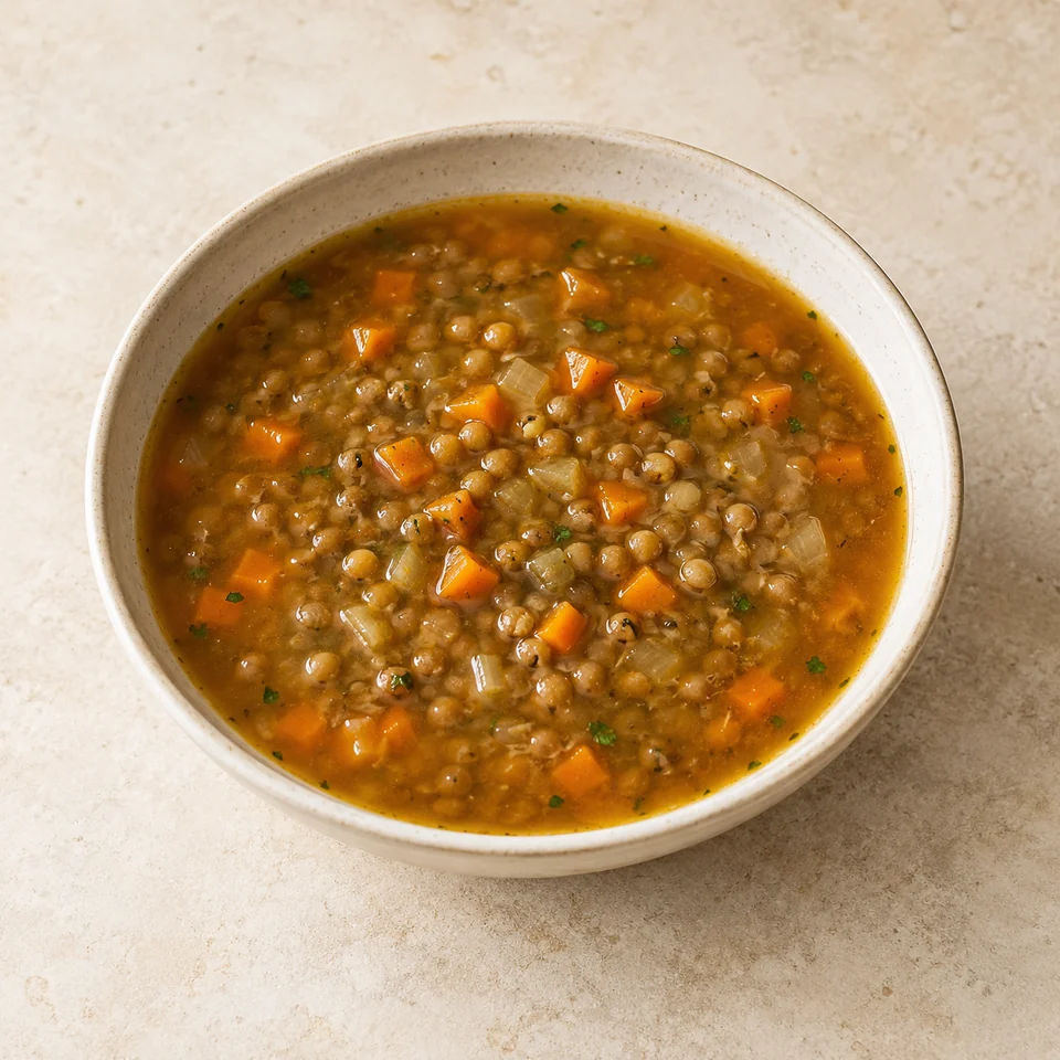 Soup, lentil, homemade — ai-generated illustration