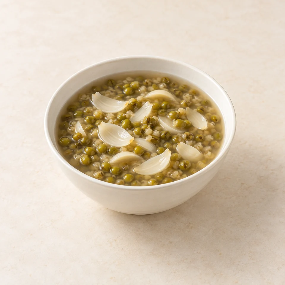 Lily Bulb and Mung Bean Soup — ai-generated illustration