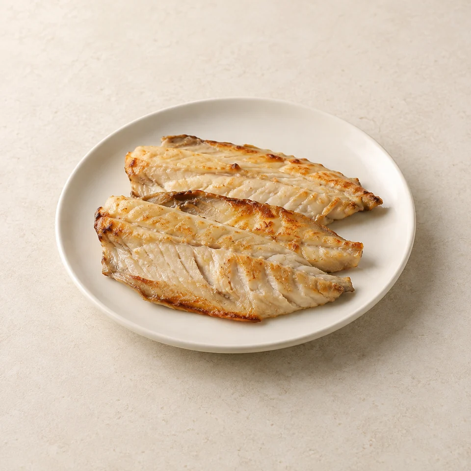 Mackerel, flesh only, grilled — ai-generated illustration