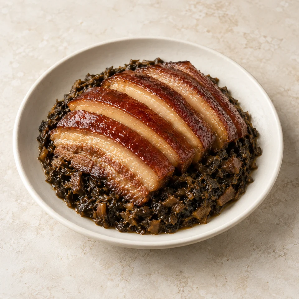 Steamed Pork with Preserved Mustard Greens — ai-generated illustration