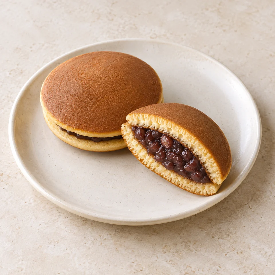 Dorayaki with chunky bean paste — ai-generated illustration