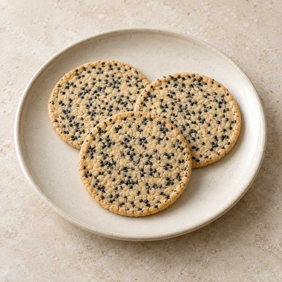Nambu senbei with sesame — ai-generated illustration
