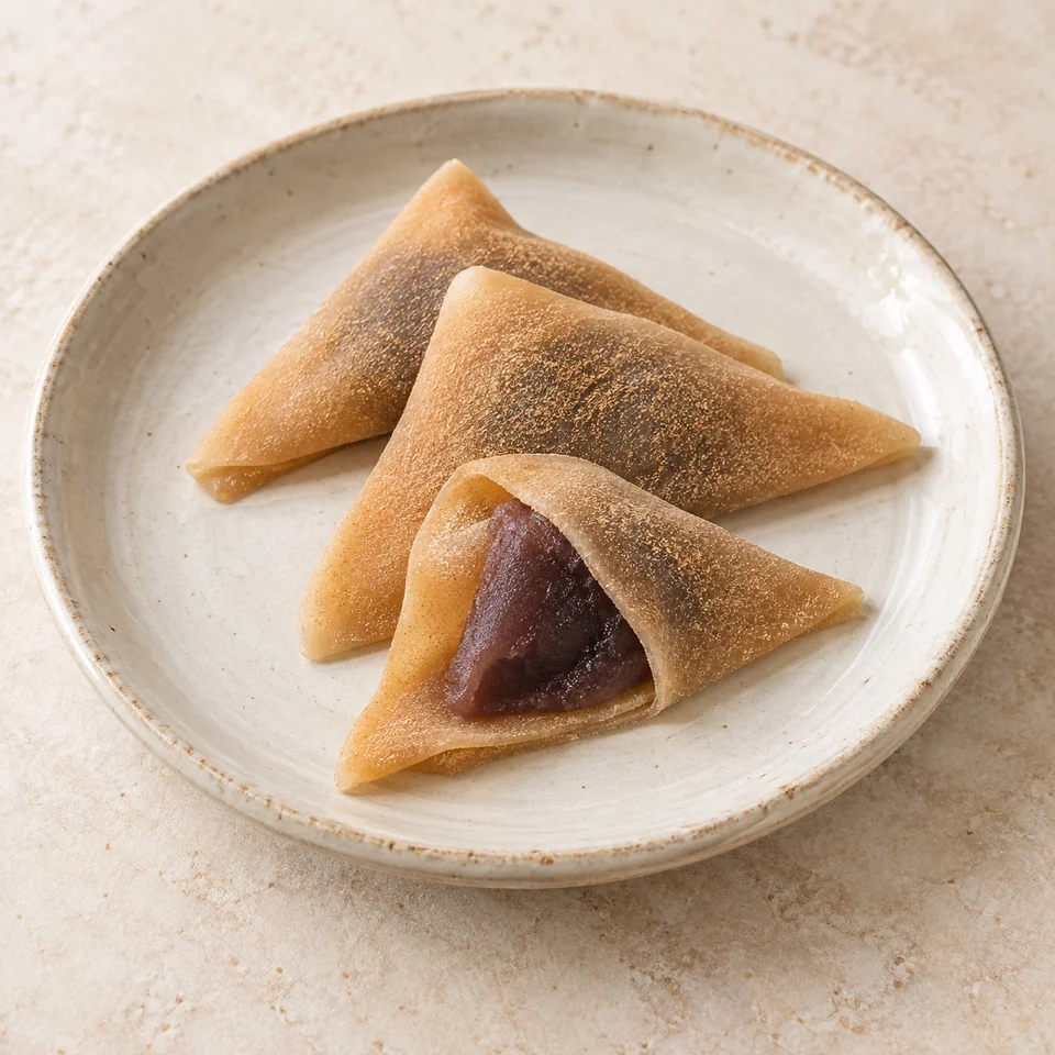 Nama yatsuhashi with smooth bean paste — ai-generated illustration