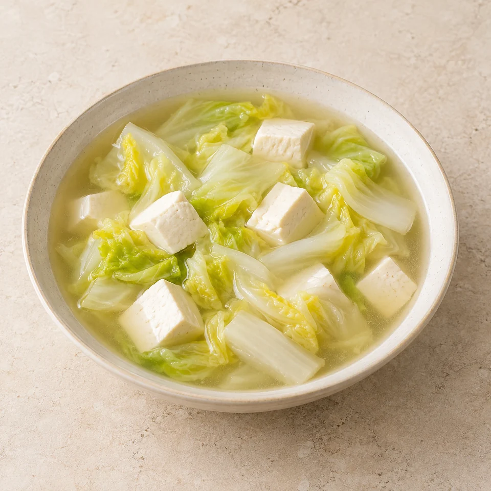 Napa Cabbage and Tofu Soup — ai-generated illustration