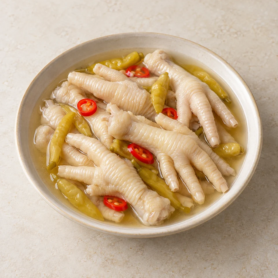 Pickled Chili Chicken Feet — ai-generated illustration