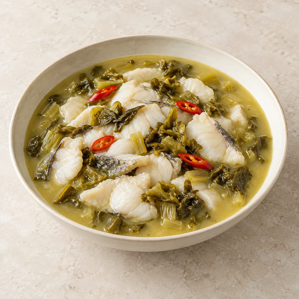 Pickled Mustard Greens Fish — ai-generated illustration
