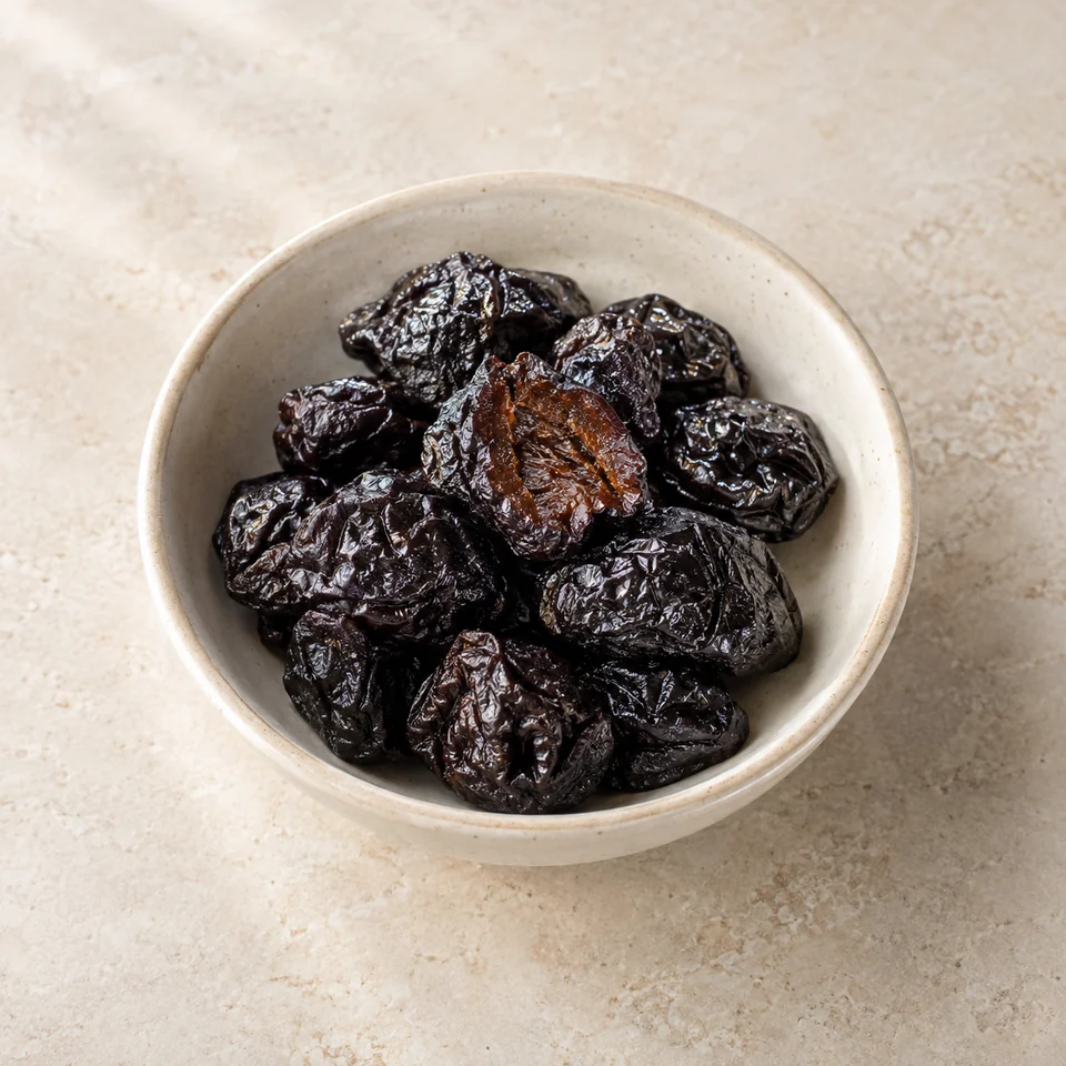 Prunes, flesh and skin — ai-generated illustration